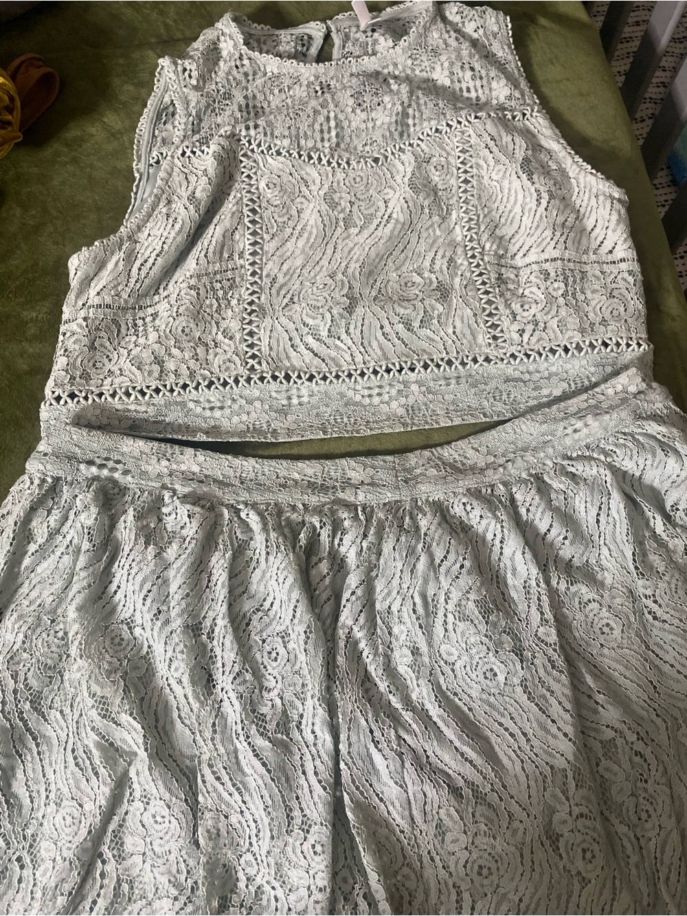 Xhilaration White Lace Two-Piece Skirt Set